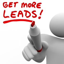 Get More Leads written by a salesman with red marker to illustrate the need to find more customers and prospects to sell an increased amount of products